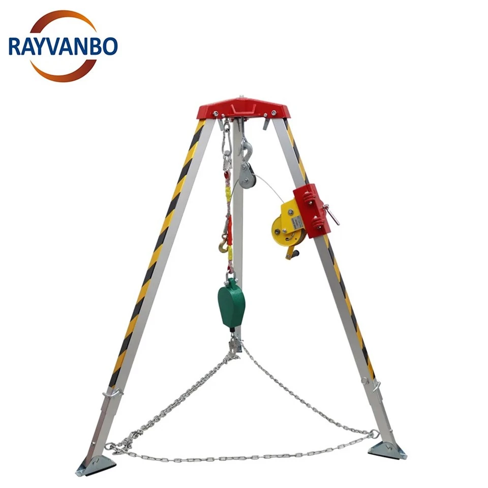 Tonbe pwoteksyon sekirite sekou tripod nan prizon espas aliminyòm alyaj leve sekirite sekirite tripod